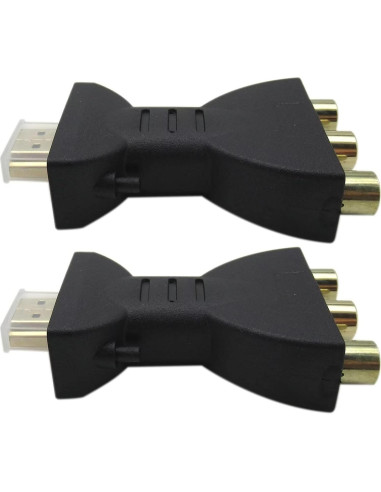 2 Adaptadores HDMI a 3 RCA Misimain para Video y Audio 720P 1080P