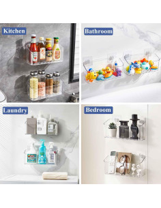 Organizador de Juguetes de Baño Eunion 2 Paquete Blanco Transparente 2