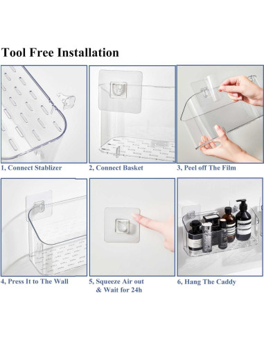 Organizador de Juguetes de Baño Eunion 2 Paquete Blanco Transparente