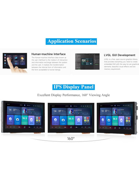 Placa de Desarrollo UeeKKoo ESP32-S3 4.3" LCD 800x480 Sin Táctil