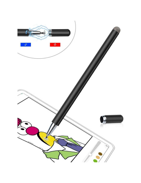 Bolígrafo Stylus 2 en 1 Fonus para Pantalla Táctil Negro