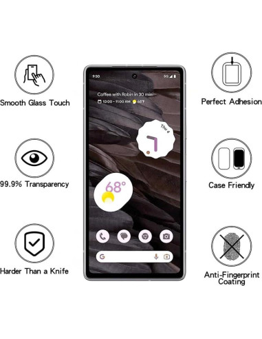 Protector de Pantalla HYGAMOCC para Google Pixel 7A Vidrio Templado 9H