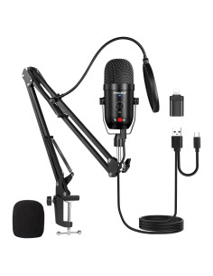 Micrófono USB PROAR 970-USB para Podcast y Gaming - Cancelación de Ruido, Soporte y Accesorios