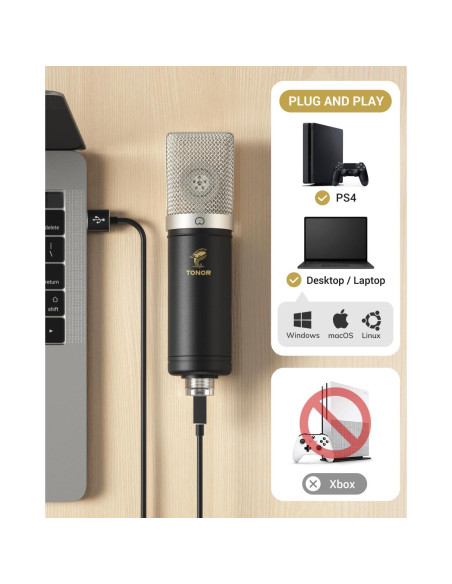 Micrófono de Condensador USB TONOR TC-2030 con Brazo Soporte