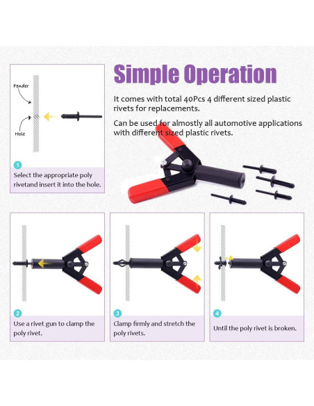 Juego de Pistola de Remaches de Polímero Swpeet 41Pcs