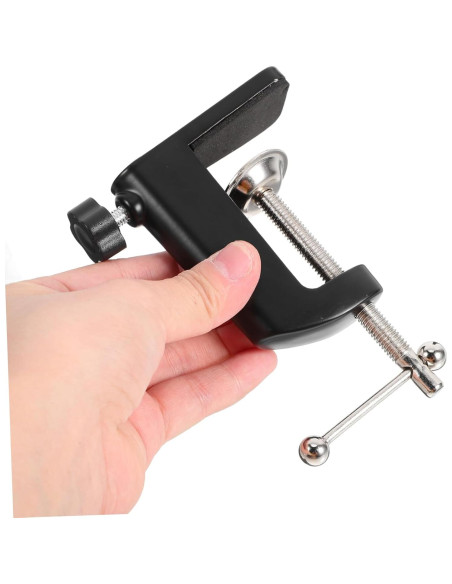 2 Abrazaderas de Mesa Ajustables Soporte Micrófono Negro
