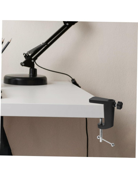 2 Abrazaderas de Mesa Ajustables Soporte Micrófono Negro