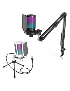 Micrófono USB FIFINE A6T para Streaming y Gaming con RGB