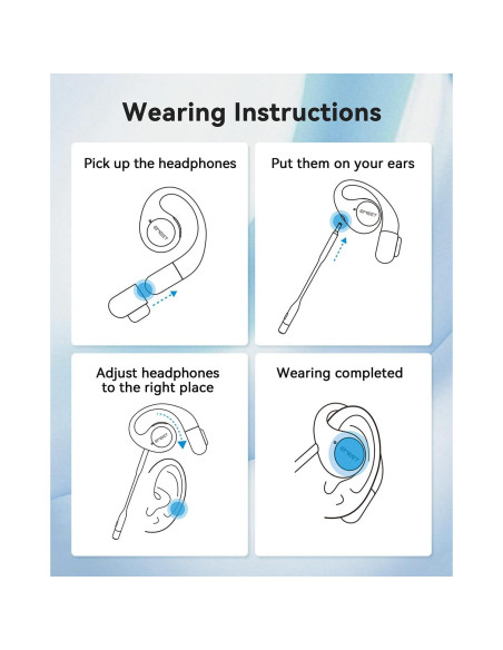 Auriculares Inalámbricos EMEET AirFlow Bluetooth 5.3 con Micrófono