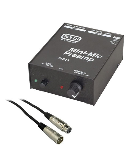 Preamplificador de Micrófono Rolls MP13 con Cable XLR 1.8m