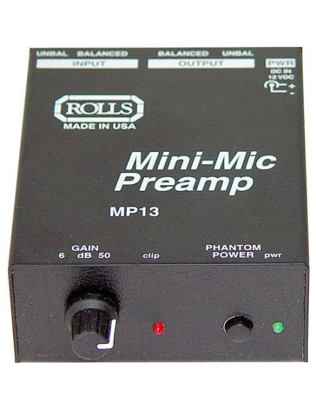 Preamplificador de Micrófono Rolls MP13 con Cable XLR 1.8m