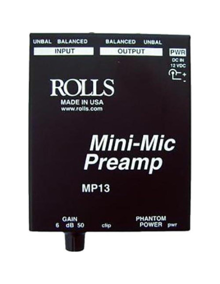 Preamplificador de Micrófono Rolls MP13 con Cable XLR 1.8m