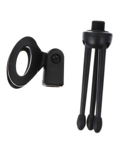 Paquete de 2 Soportes de Micrófono Plegables Negro 12x6cm