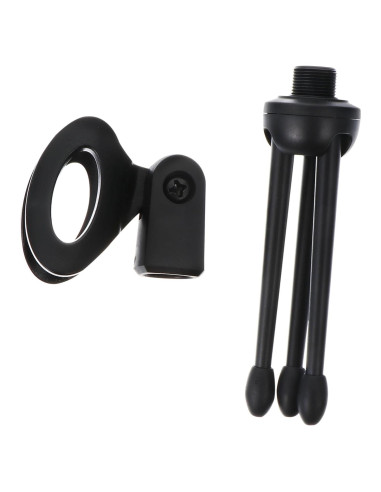Paquete de 2 Soportes de Micrófono Plegables Negro 12x6cm