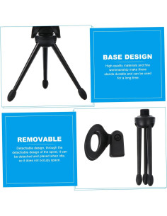 Paquete de 2 Soportes de Micrófono Plegables Negro 12x6cm 2