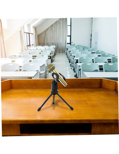 Paquete de 2 Soportes de Micrófono Plegables Negro 12x6cm