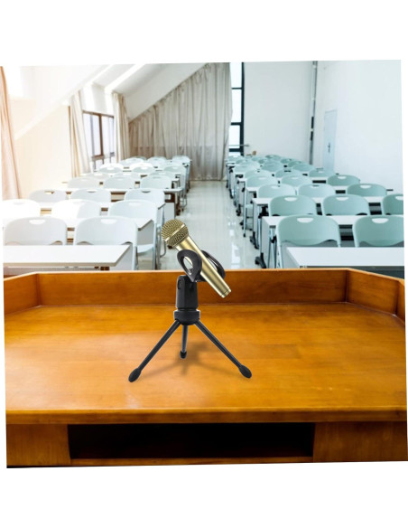 Paquete de 2 Soportes de Micrófono Plegables Negro 12x6cm