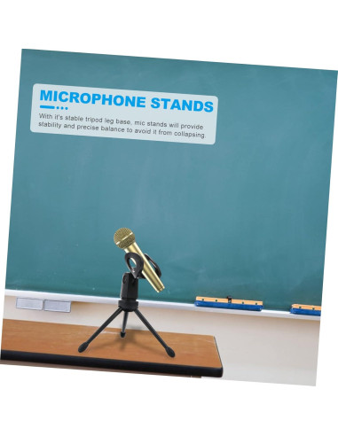 Paquete de 2 Soportes de Micrófono Plegables Negro 12x6cm