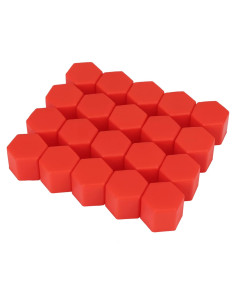 Cubiertas de Tornillos de Rueda X AUTOHAUX 21mm Silicona Roja 20pcs