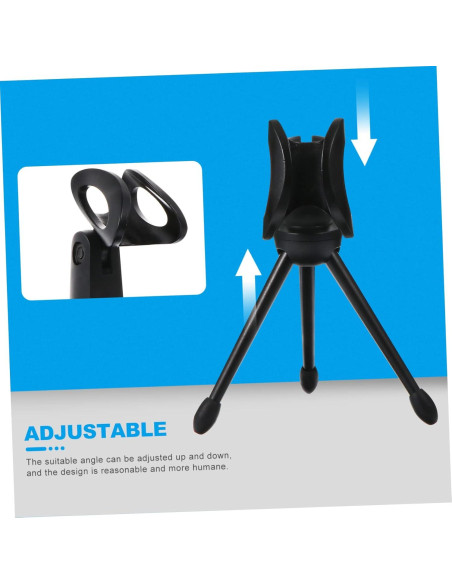 Paquete de 2 Soportes de Micrófono Plegables Negro 12x6cm