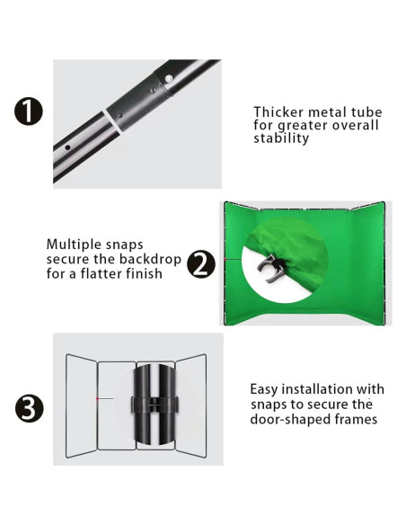 Fondo Verde Colapsable 2.4m x 4m Sulives para Estudio