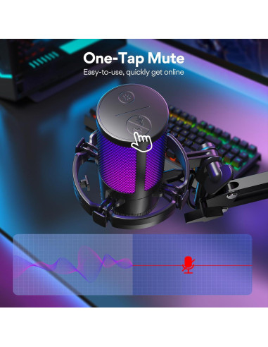 Micrófono USB MAONO DGM20S para Juegos con RGB y Silencio