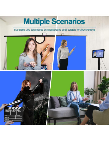Fondo de Chromakey Plegable EMART Verde y Azul 148x180 cm