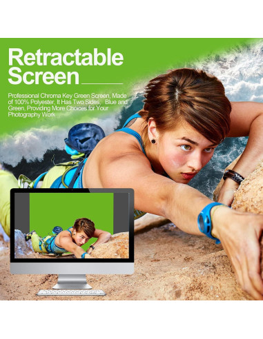 Fondo de Chromakey Plegable EMART Verde y Azul 148x180 cm