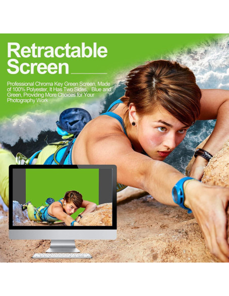 Fondo de Chromakey Plegable EMART Verde y Azul 148x180 cm