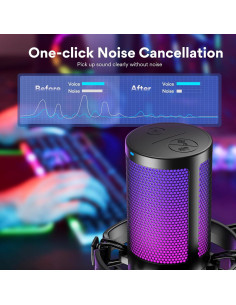 Micrófono USB MAONO DGM20 para Gaming con RGB y Cancelación de Ruido 2