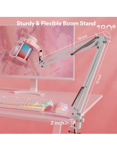 Micrófono USB MAONO DGM20 para Gaming con RGB y Cancelación de Ruido