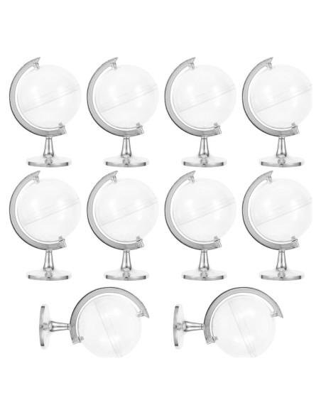 12 Cajas de Dulces Transparentes Gatuida - 12x7 cm, Plateadas