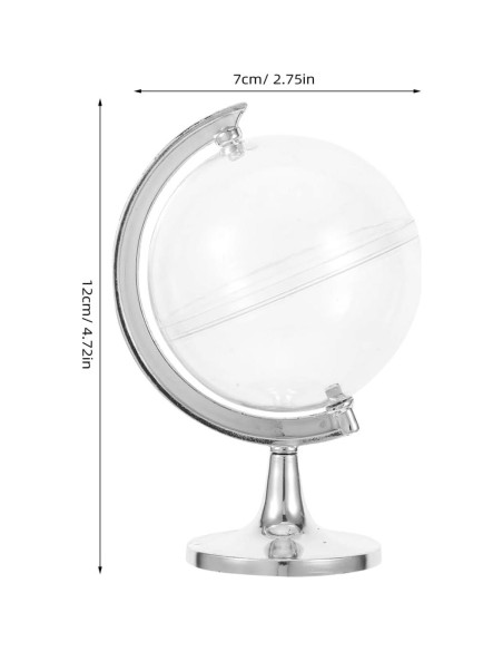 12 Cajas de Dulces Transparentes Gatuida - 12x7 cm, Plateadas