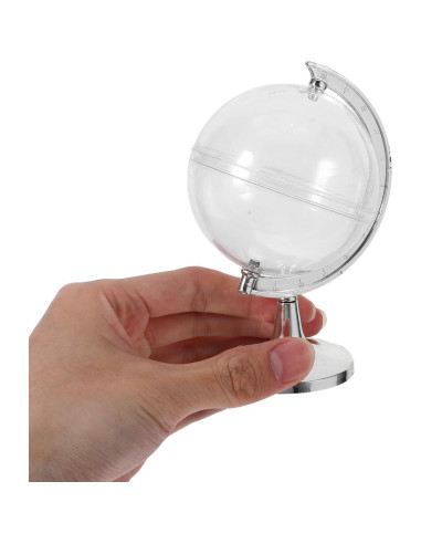 12 Cajas de Dulces Transparentes Gatuida - 12x7 cm, Plateadas