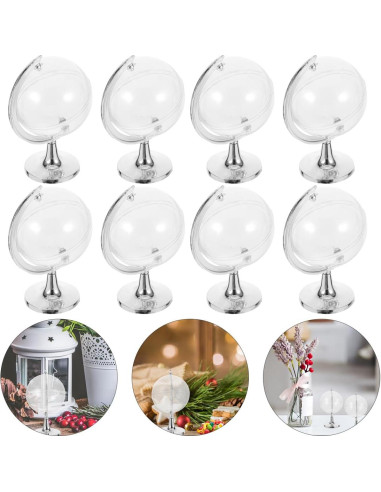 12 Cajas de Dulces Transparentes Gatuida - 12x7 cm, Plateadas