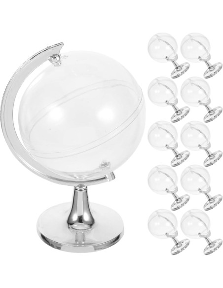 12 Cajas de Dulces Transparentes Gatuida - 12x7 cm, Plateadas