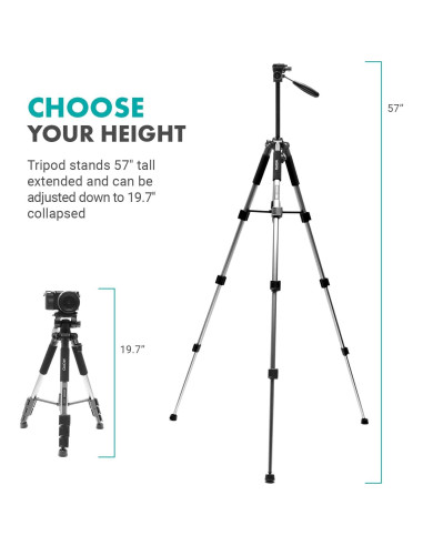 Kit de Vlogging Movo iVlog1-IP para iPhone 15/16 - Micrófono, Trípode, Luz LED