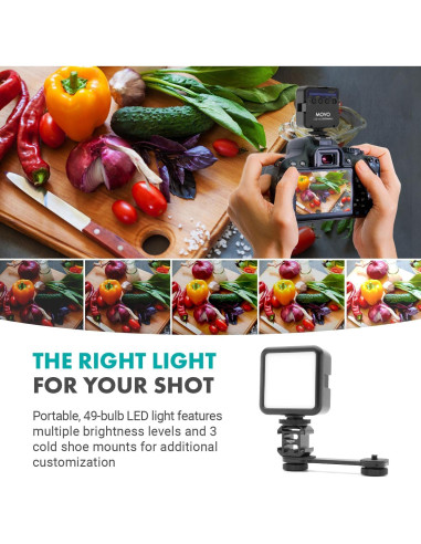 Kit de Vlogging Movo iVlog1-IP para iPhone 15/16 - Micrófono, Trípode, Luz LED