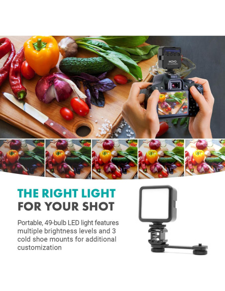 Kit de Vlogging Movo iVlog1-IP para iPhone 15/16 - Micrófono, Trípode, Luz LED