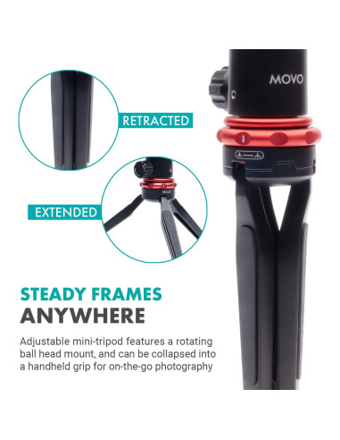 Kit de Vlogging Movo iVlog1-IP para iPhone 15/16 - Micrófono, Trípode, Luz LED