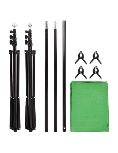 Kit de Soporte de Fondo Verde NTZ 2x3m con Bolsa de Transporte