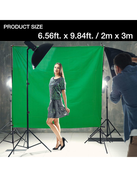 Kit de Soporte de Fondo Verde NTZ 2x3m con Bolsa de Transporte