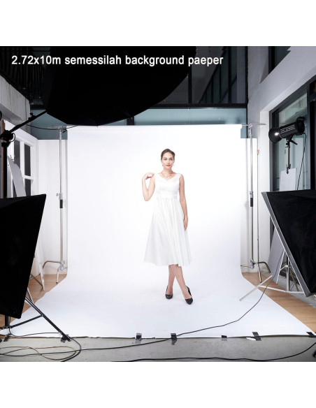 Rollo de papel fotográfico sin costuras Semessilah 1.35x5m Amarillo