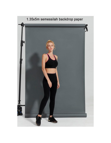 Rollo de papel fotográfico sin costuras Semessilah 1.35x5m Amarillo