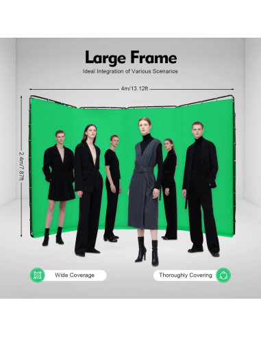 Kit de Fondo Verde para Fotografía JIAHUSM 4x2.4m con Soporte