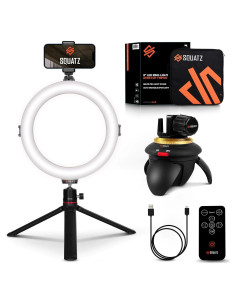 Luz de Anillo 20 cm SQUATZ con Soporte y Trípode 14W