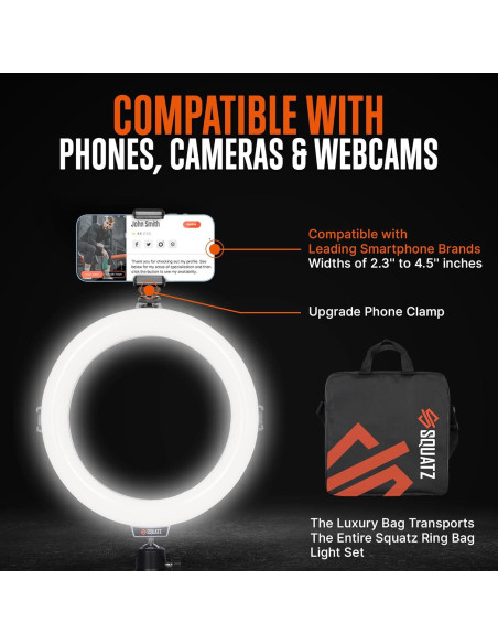Luz de Anillo 20 cm SQUATZ con Soporte y Trípode 14W