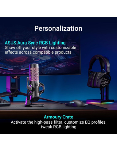 Micrófono de Juego Condensador ASUS ROG Carnyx Negro 192 kHz