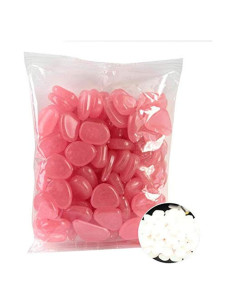 100 Piedras Luminiscentes Rosa para Jardín y Acuarios