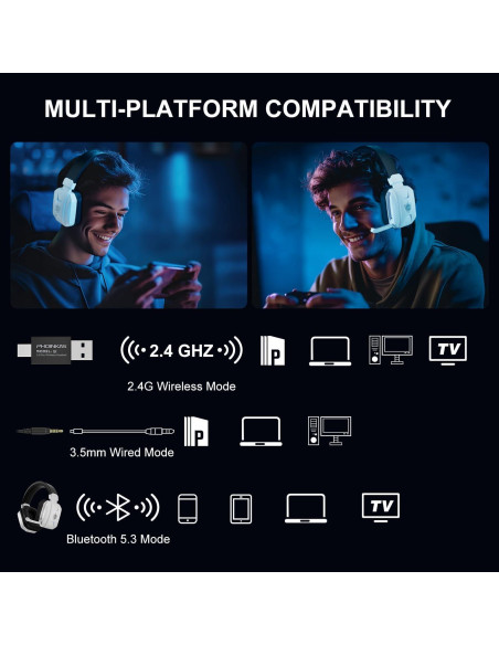 Auriculares Inalámbricos YOTMS Q2 para Juegos 7.1, Bluetooth 5.3